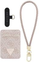 Guess wallet + hand strap set Guess triangle MagSafe rožinės spalvos