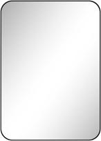 HOMCOM vonios veidrodis sieninis veidrodis su apsaugine plėvele nuo duženų metaliniu rėmu 50 x 70 cm juodas