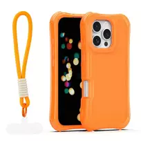 TFO Safepop phone case with strap for iPhone 16 Pro, orange