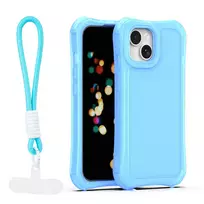 TFO Safepop phone case with strap for iPhone 15, blue