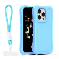 TFO Safepop phone case with strap for iPhone 15 Pro blue
