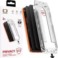 TEL PROTECT Dust-Free Easy Fit Privacy Full Glue 6D Tempered Glass for iPhone 17 Pro Max, black - 2 pieces