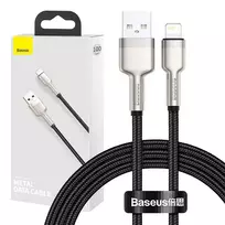 USB laidas Lightning Baseus Cafule, 2.4A, 1m (juodas) universalus