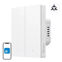 Išmanus sieninis jungiklis SONOFF M5-2C-80W Matter (2-kanalų, į rėmelį) universalus