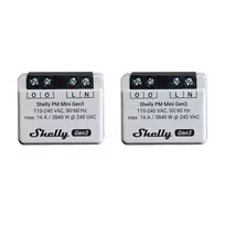 Shelly PM Mini Gen3 Komplektas su 2 valdikliais, WiFi/Bluetooth universalus