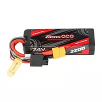 Lipo Gens ace G-Tech 2200mAh 7.4V 2S1P 60C GRP-76 Kietojo korpuso baterija su XT60 jungtimi, universali