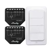 2 vnt. WiFi užuolaidų valdiklių rinkinys – Shelly Shutter + BLU RC mygtukas 4 universalūs