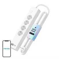 Meross MSP844(EU) išmanusis greito įkrovimo maitinimo juostos blokas, 4 lizdai + 2x USB-A + 2x USB-C (Matter) universalus