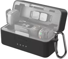 PULUZ Silikoninė įkrovimo dėklas ir apsauginis gaubtas DJI Mic 3 (juodas) universalus