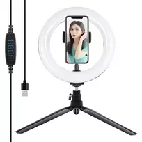 Puluz Trikojinis Laikiklis su 20 cm LED Žiedu Vlogams PKT3073B Universalus