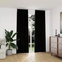 Naktinės užuolaidos, 2 vnt., juodos spalvos, 140x245cm, aksomas