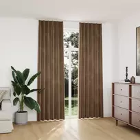 Naktinės užuolaidos, 2 vnt., smėlio spalvos, 140x245cm, aksomas