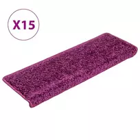 Laiptų kilimėliai, 15 vnt., 65x21x4 cm, violetiniai, stačiakampiai kraštai