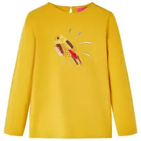 Vaikiški marškinėliai ilgomis rankovėmis, geltonai rudi, 116 dydžio