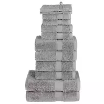 Rankšluosčių rinkinys SOLUND, 12vnt., pilki, 600g/m²