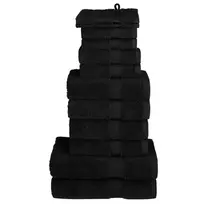 Rankšluosčių rinkinys SOLUND, 12vnt., juodi, 600g/m²