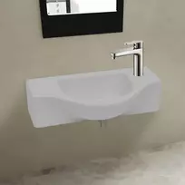 Keramikinis praustuvas su anga maišytuvui, baltas