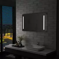 Sieninis vonios kambario veidrodis su LED, 100x60cm