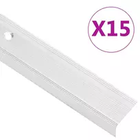 Profiliai laiptams, 15vnt., sidabro, 90 cm, aliuminis, L formos