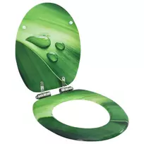 Klozeto sėdynė su soft-close dangčiu, MDF, su žaliu lašu