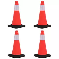 Įspėjamieji kūgiai su tvirtais pagrindais, 4vnt., 50cm