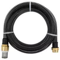 Siurbimo žarna su žalvarinėmis jungtimis, juoda, 1,1", 5m, PVC