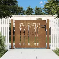 Sodo vartai, 100x75 cm, Corten plienas, kvadratinis dizainas