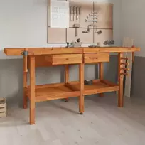 Darbastalis su stalčiais ir spaustukais, 192x62x83cm, akacija