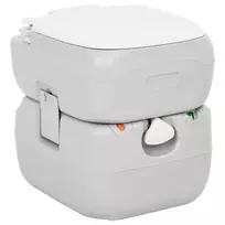 Nešiojamas stovyklavimo tualetas, pilkas/baltas, 22+12l, HDPE