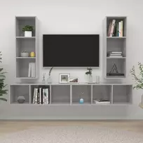 Sieninis televizoriaus stovas | 4 pcs 37 x 37 x 107.5 cm