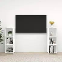 Televizoriaus spintelės, 2vnt., baltos, 107x35x37cm, MDP
