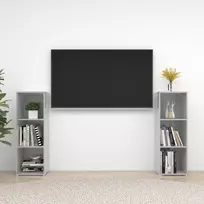 Televizoriaus spintelės, 2vnt., pilkos, 107x35x37cm, MDP