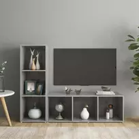 Televizoriaus spintelės, 2vnt., pilkos, 107x35x37cm, MDP