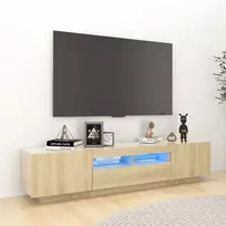 Televizoriaus spintelė su LED apšvietimu, ąžuolo, 180x35x40cm