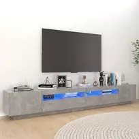 Televizoriaus spintelė su LED, betono pilka, 260x35x40cm