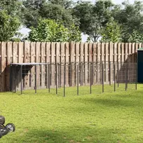 Voljeras šunims, juodos spalvos, 8,47 m², plienas