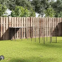 Voljeras šunims, juodos spalvos, 8,47 m², plienas