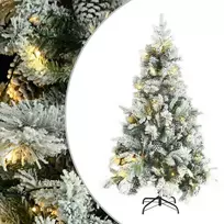 Kalėdų eglutė su sniegu ir kankorėžiais, 195cm, PVC ir PE