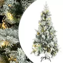 Kalėdų eglutė su sniegu ir kankorėžiais, 225cm, PVC ir PE
