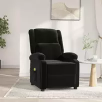 Elektrinis masažinis krėslas, juodos spalvos, aksomas