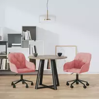 Pasukamos valgomojo kėdės, 2vnt., rožinės spalvos, aksomas