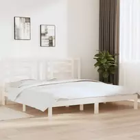Lovos rėmas be čiužinio, baltas, 200x200cm, pušies masyvas