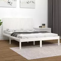 Lovos rėmas be čiužinio, baltas, 200x200cm, pušies masyvas