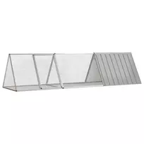 Triušių narvas, pilkas, 302,5x80,5x71 cm, cinkuotas plienas