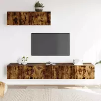 TV spintelių komplektas, 3 dalių, dūminio ąžuolo, mediena