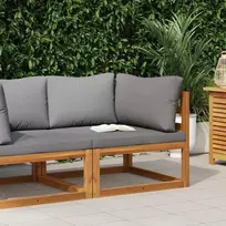 Modulinė kampinė sofa su tamsiai pilkomis pagalvėlėmis, akacija
