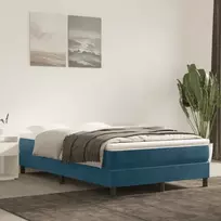 Lovos rėmas su spyruoklėmis tamsiai mėlynas 120x200 cm aksomas