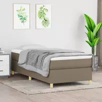 Lovos rėmas su spyruoklėmis, taupe, 90x200 cm, audinys