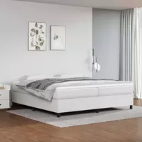 Lovos rėmas su spyruoklėmis, baltos, 200x200 cm, dirbtinė oda