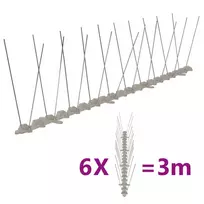 Smaigų rinkinys nuo paukščių ir balandžių, 6 vnt., 2 eilės, 3m